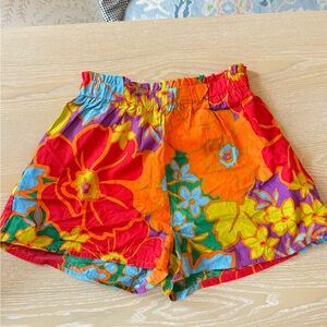 Floral shorts elastic waist